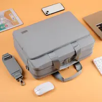 Okade - MacBook / Laptop Case, 15.6-16 inch - Padded Notebook Sleeve with Shoulder Strap, T69, Gray – Bild 3