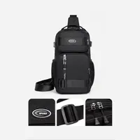 Okade - Sport Bauchtasche Dunkelgrau - Sling Bag Crossbody Schultertasche, Schwarz – Bild 6