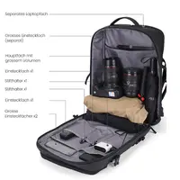 Okade - Zaino per laptop S219 - 17,3" - Nero – Bild 2
