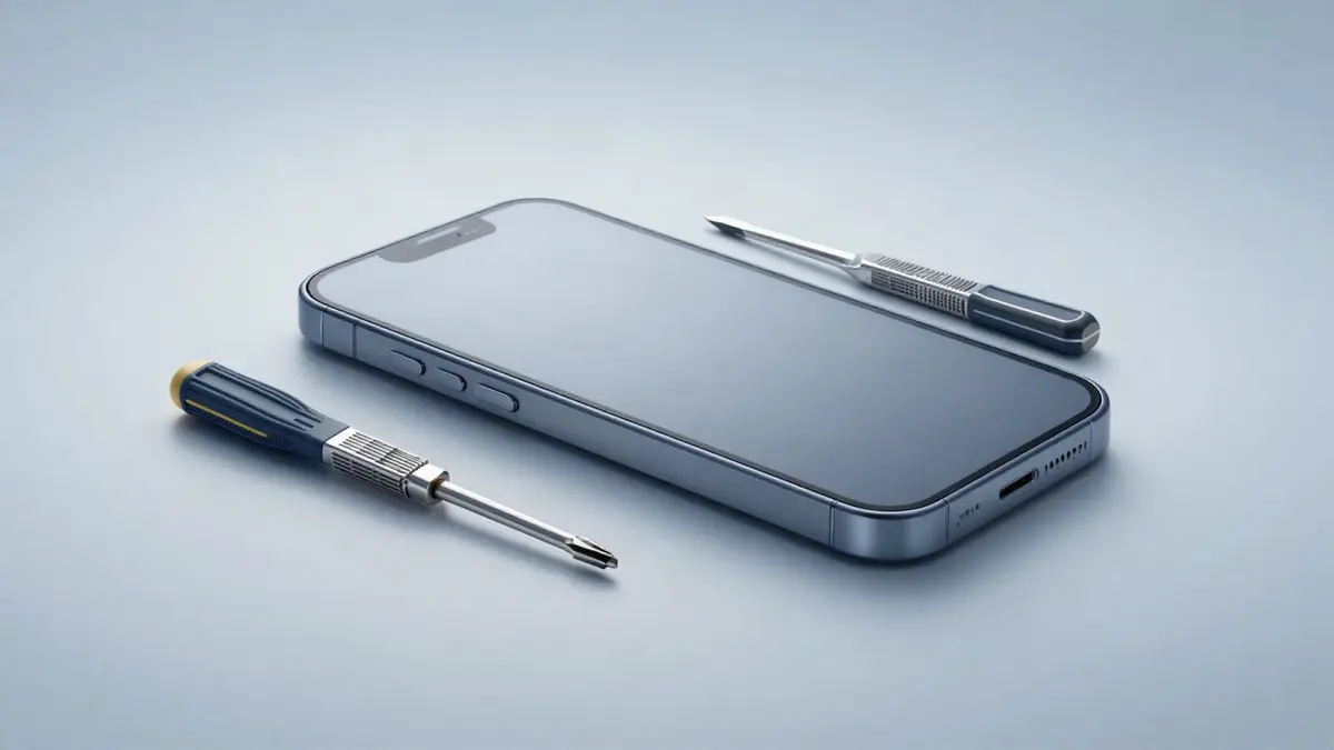 Smartphone-Reparatur mit einem Präzisionswerkzeug