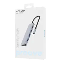 Proove - 5-in-1 HDMI Iron Link, (2x USB-A, 1x USB-A, HDMI 3840x2160 30Hz) Silber – Bild 3