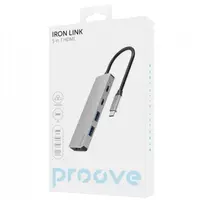 Proove - 5-in-1 HDMI Iron Link, (2x USB-A, 2x USB-C, HDMI 3840x2160 60Hz) Silber – Bild 2