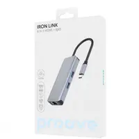 Proove - 6-in-1 HDMI Iron Link, (2x USB-A, 1x RJ45, 1x SD HDMI 3840x2160 30Hz) Silber – Bild 2