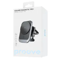 Proove - Square Magnetic Pro Car Mount with Wireless Charger, Schwarz – Bild 3