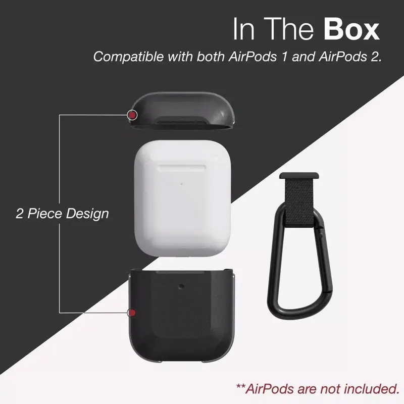 Raptic - Étui d'extérieur pour Airpods 1.Gen/2.Gen Defense Trek, noir
