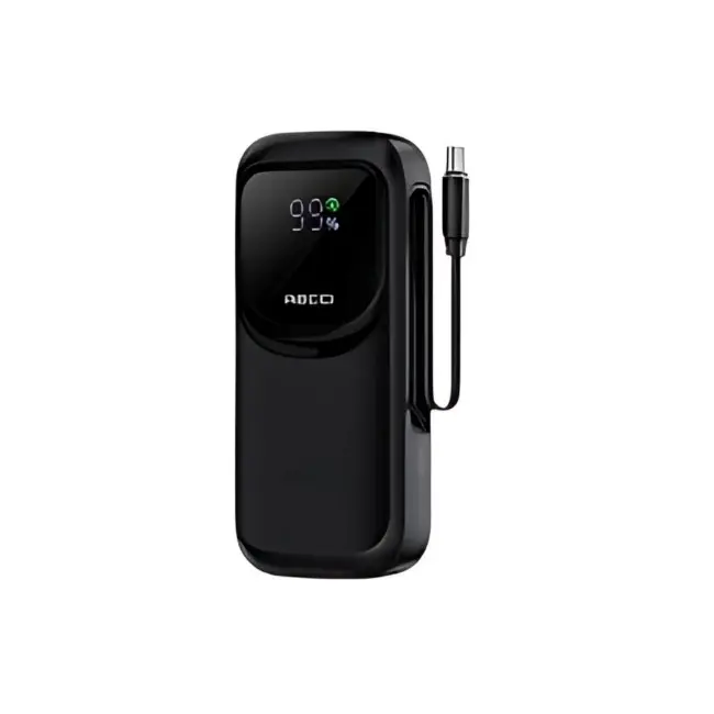 Recci RPB-P47 10000mAh - Hoco Powerbank, 22.5W avec USB Type-C Magsafe extensible, noir