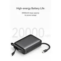 Recci - RPB-P63 20000mAh Powerbank, mit 22.5W integriertem USB Type-C Kabel, silber – Bild 9