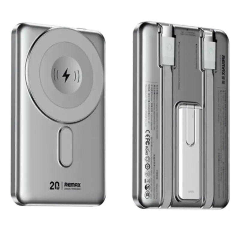 REMAX CX-1 Wireless Charging Powerbank, 15W, 5000mAh, Silber