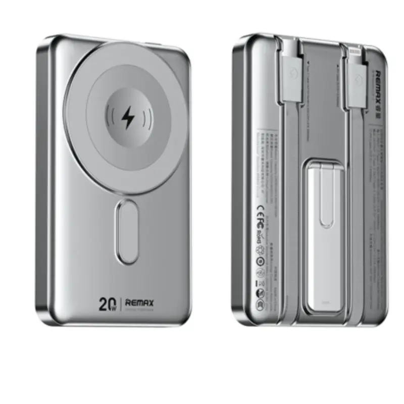 REMAX CX-2 Wireless Charging Powerbank, 15W, 10000mAh, Silber