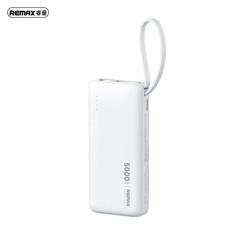 REMAX RPP-676 Xiaoxiao 2.1A Powerbank 5000mAh mit iPhone Kabel, Weiss