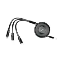 Rock - Cavo dati flessibile retrattile Rock G16 3-in-1, multicingolo, nero – Bild 1