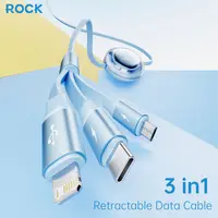 Rock L10 Honeycomb 3in1 Datenkabel - Micro-USB, USB-C, Lightning, Violett – Bild 7