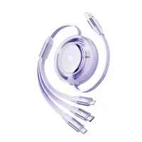 Rock L10 Honeycomb 3in1 Datenkabel - Micro-USB, USB-C, Lightning, Violett – Bild 1