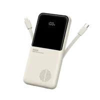 Rock - P55 10000mAh, Powerbank con cavi integrati, Beige – Bild 1