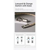 ROCK R15 Lanyard pour téléphone portable avec fonction de charge - USB-C vers Lightning 27W / C vers C 60W, 30 cm, beige – Bild 5
