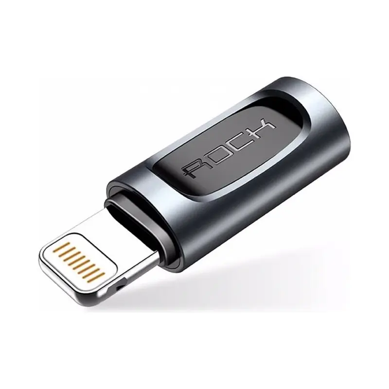 Rock - RCB0605 - Type-C auf Lightning Adapter, vielseitig kompatibel, Schwarz
