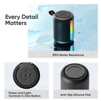 Rock - S56 Hi-Fi Fabric Mesh Portable Bluetooth LED Speaker, Speaker, Black – Bild 2