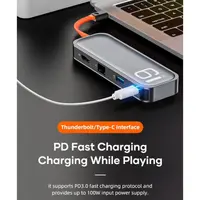 ROCK TR06 6-in-1 USB-C Dock – HDMI, 3×USB, SD/TF Kartenleser, PD, grau – Bild 4