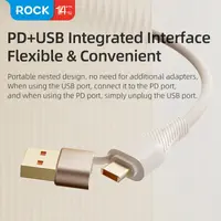 Rock - Transparency Series - 3-in-2 charging cable type A+C to M+L+C, 100W 1.5m, white – Bild 7