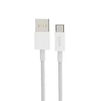 ROCK Z20 Câble USB-A vers USB-C 100 cm - Câble de charge rapide et de données 6A, tissé, blanc – Bild 1