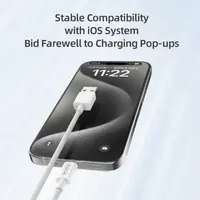 ROCK Z20 USB-A to Lightning cable 100 cm - 2.4A fast charging & data cable, white, woven – Bild 3
