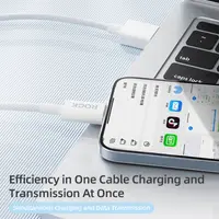 ROCK Z20 USB-A to Lightning cable 100 cm - 2.4A fast charging & data cable, white, woven – Bild 6