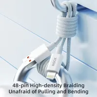 ROCK Z20 USB-A to Lightning cable 100 cm - 2.4A fast charging & data cable, white, woven – Bild 7