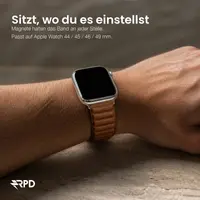 RPD Aurum Cinturino Pelle Magnetico Premium per Apple Watch 44/45/46/49mm - Cognac – Bild 4