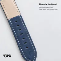 RPD Briar Cinturino Camoscio Premium per Apple Watch 44/45/46/49mm - Marina/Crema – Bild 3