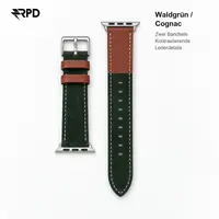RPD Briar Cinturino Camoscio Premium per Apple Watch 44/45/46/49mm - Verde Foresta/Cognac – Bild 2