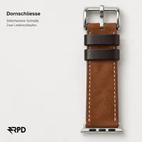 RPD Briar Suede Leather Strap Premium for Apple Watch 44/45/46/49mm - Cognac – Bild 5