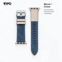 RPD Briar Wildleder Armband Premium für Apple Watch 44/45/46/49mm - Marine/Crème – Bild 2
