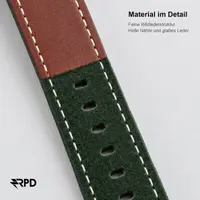 RPD Briar Wildleder Armband Premium für Apple Watch 44/45/46/49mm - Waldgrün/Cognac – Bild 3