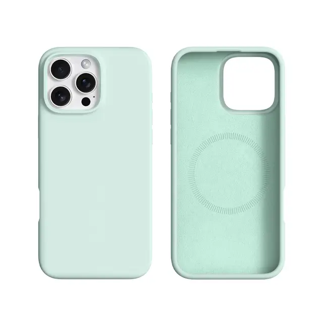 RPD - Custodia in silicone Burom per iPhone 16 Pro Max con MagSafe, verde