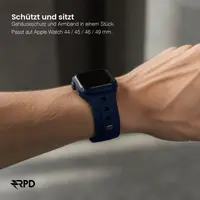 RPD Lattice Silicone Strap Plaid Pattern for Apple Watch 44/45/46/49mm - Midnight Blue – Bild 4