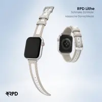 RPD Lithe Bracelet Cuir Fin Classique pour Apple Watch 44/45/46/49mm - Blanc – Bild 5