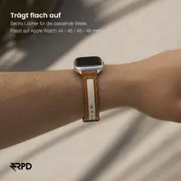 RPD Lithe Lederarmband Schmal Klassisch für Apple Watch 44/45/46/49mm - Cognac – Bild 4