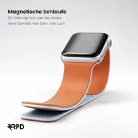 RPD Lyra Silicone Strap Magnetic Two-Tone for Apple Watch 38/40/41/42mm - Misty Blue/Orange – Bild 3