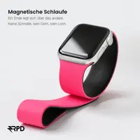 RPD Lyra Silicone Strap Magnetic Two-Tone for Apple Watch 44/45/46/49mm - Black/Pink – Bild 3
