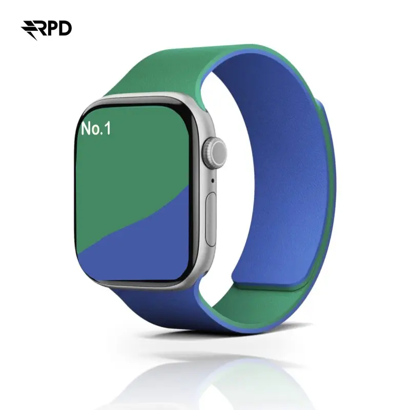 RPD Lyra Silikonarmband Magnet Zweifarbig für Apple Watch 38/40/41/42mm - Blau/Grün