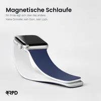 RPD Lyra Silikonarmband Magnet Zweifarbig für Apple Watch 38/40/41/42mm - Marine/Weiss – Bild 3
