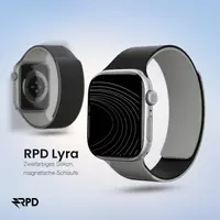 RPD Lyra Silikonarmband Magnet Zweifarbig für Apple Watch 38/40/41/42mm - Schwarz/Grau – Bild 5