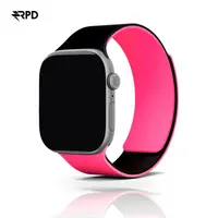 RPD Lyra Silikonarmband Magnet Zweifarbig für Apple Watch 38/40/41/42mm - Schwarz/Pink – Bild 1