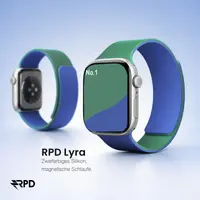 RPD Lyra Silikonarmband Magnet Zweifarbig für Apple Watch 44/45/46/49mm - Blau/Grün – Bild 5