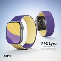 RPD Lyra Silikonarmband Magnet Zweifarbig für Apple Watch 44/45/46/49mm - Lila/Gelb – Bild 5