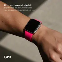 RPD Lyra Silikonarmband Magnet Zweifarbig für Apple Watch 44/45/46/49mm - Schwarz/Pink – Bild 4