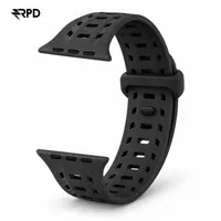 RPD Obsidian Bracelet Silicone Magnétique Sport pour Apple Watch 44/45/46/49mm - Noir – Bild 1