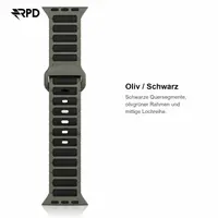 RPD Obsidian Cinturino Silicone Magnetico Sport per Apple Watch 44/45/46/49mm - Oliva/Nero – Bild 6