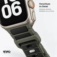 RPD Obsidian Silicone Strap Magnetic Sport for Apple Watch 44/45/46/49mm - Army Green/Black – Bild 7