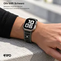 RPD Obsidian Silicone Strap Magnetic Sport for Apple Watch 44/45/46/49mm - Army Green/Black – Bild 9